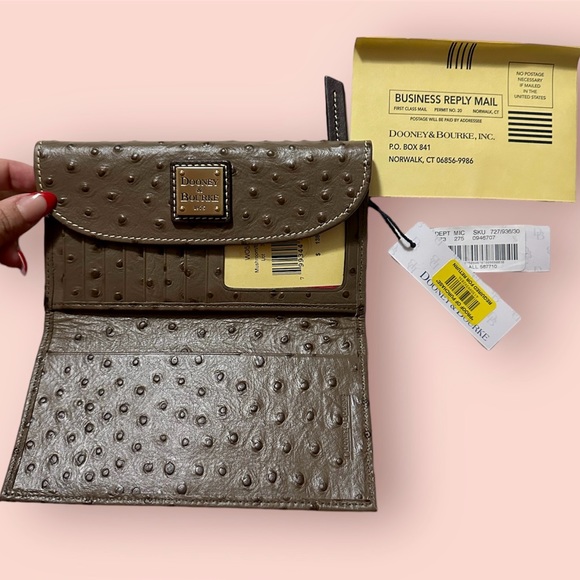 Dooney & Bourke Ostrich Small Drawstring purse & Wallet - Picture 4 of 11